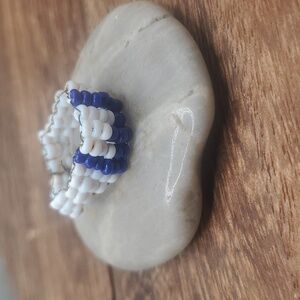 Size 9 native‎ seed beaded ring R759